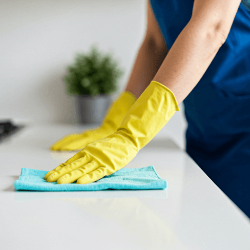 Professional cleaner at work